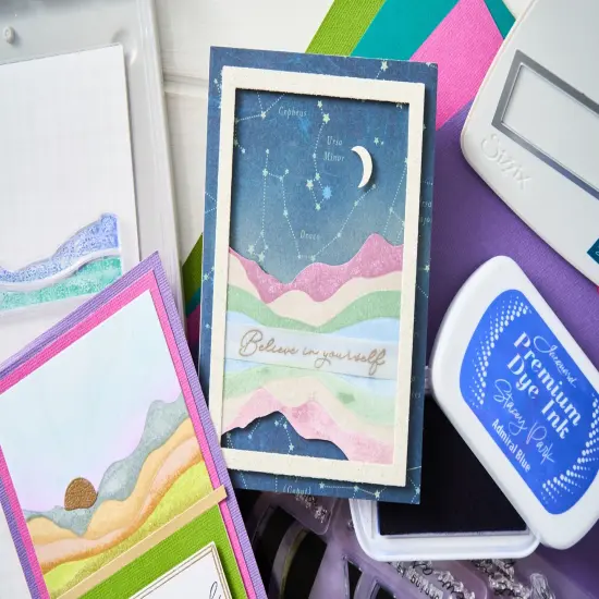 Sizzix A5 Clear Stamps W/Framelits Dies By Stacey Park 18/Pk-Creative Coordinations, Mountain High {5}