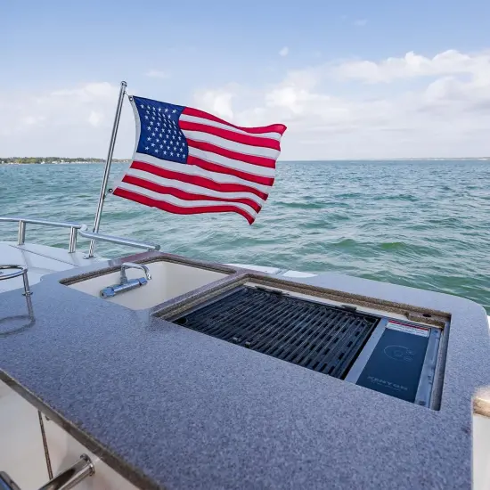 American Boat Flag 16x24 In Outdoor, Embroidered Small US Flags Double Sided Heavy Duty USA United State Flag Banner for Boating Nautical Yacht {2}