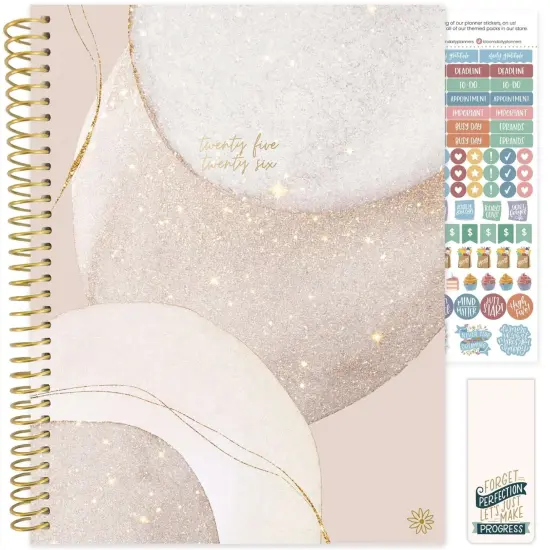bloom daily planners 2025-26 Academic Planner, Soft Cover, 8.5" x 11", Brushed Beige {1}