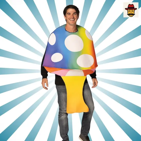 Adults Psychedelic Mushroom Costume, Colorful Foam Tunic for Festivals & Halloween {2}