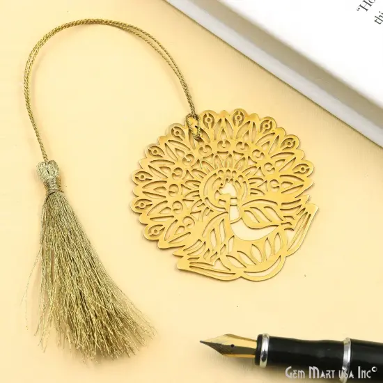 Metal Peacock Bookmark With Tassel. Gold Bookmark, Reader Gift, Handmade Bookmark, Page Marker, Aesthetic Gift. 62mm {3}