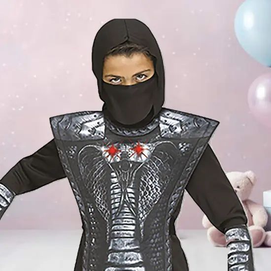 Child Silver Cobra Ninja Costume Complete Warrior Roleplay Set {2}