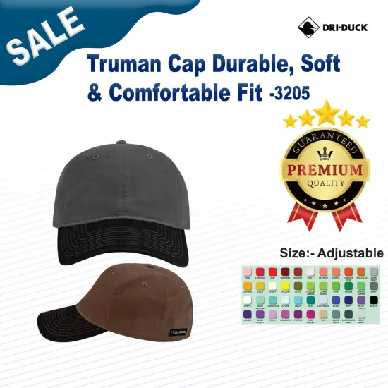 DRI DUCK&reg; Truman Cap Durable, Soft & Comfortable Fit Charcoal/ Black {3}