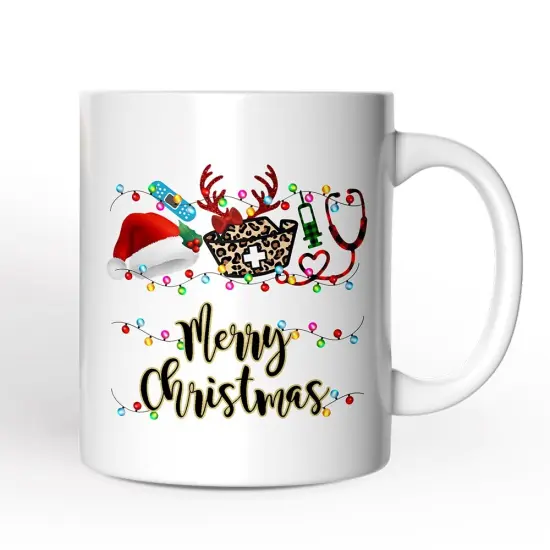 Plaid Nurse Christmas Mug, Gift for Medical Assistants and Hospital Technicians {1}