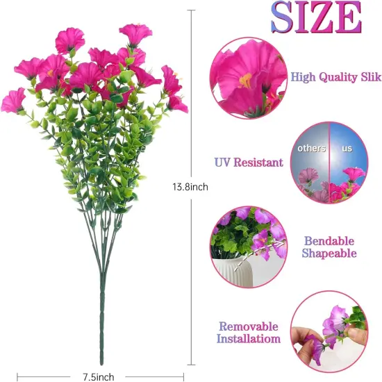 Summer Bushes Outdoor Artificial Flowers 9 Bundles Fake Flowers {2}