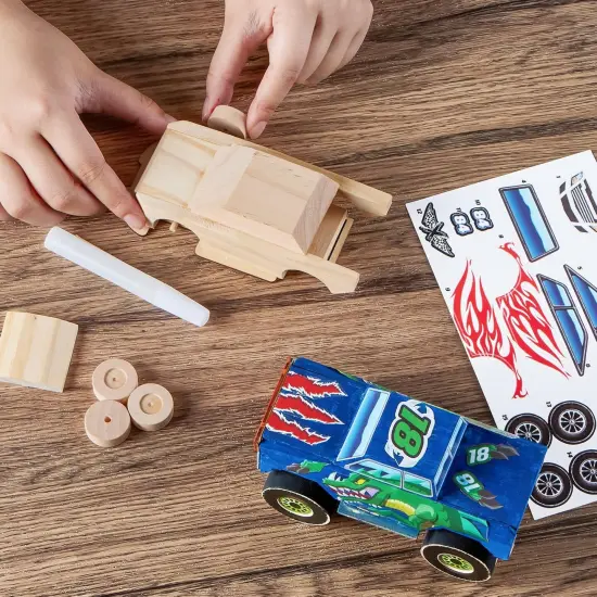 Kids Craft Kit Build & Paint Your Own Wooden Race Car Art & Craft Kit {5}