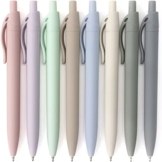 8-Pack Retractable Ballpoint Pens, Smooth Writing, Black Ink, Comfortable Grip, Ideal for Office, School & Everyday Use {1}