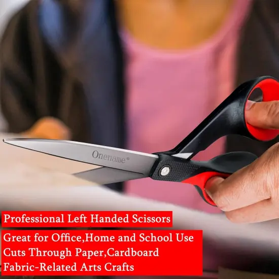 Left Handed Scissors,8 Inch Lefty Scissors for Adults,Stainless Steel Sharp Blade Soft Comfort-Grip Left Handed Adults Scissor,Great for Fabric,Arts,Home,Sewing,Office,School 2 Pack {4}