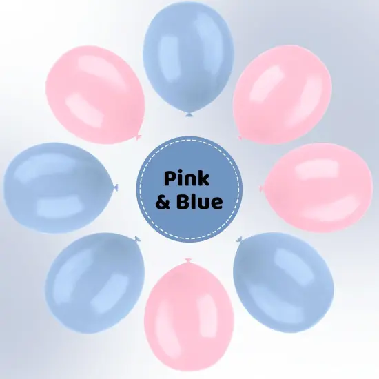 Pink and Blue Latex Balloons, 67 12 Inch Pink Blue Gender Reveal Balloons {5}