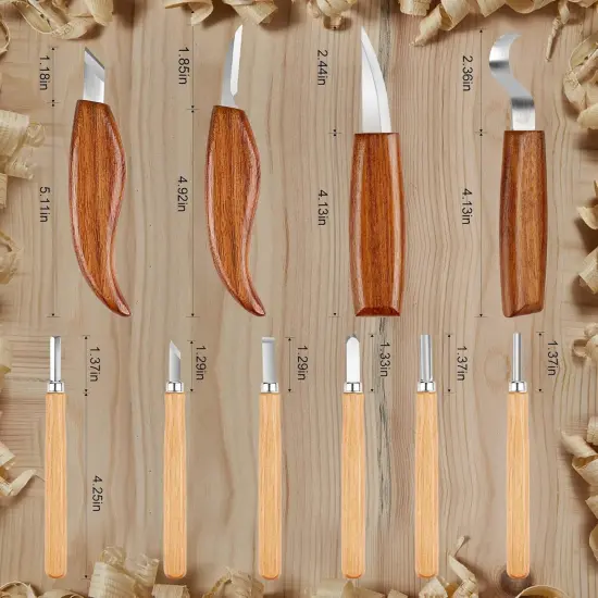 26-in-1 Wood Carving Kit with Detail Wood Carving Knife, Whittling Knife, Wood Chisel Knife, Gloves, Carving Knife Sharpener for Spoon, Bowl, Kuksa Cup {2}