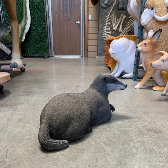 Laying Badger Life Size Statue {4}