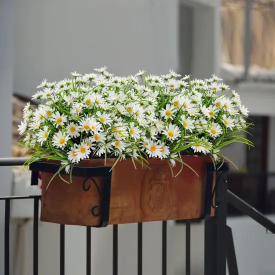 4 Bundles Summer Potted Plants Artificial Silk Daisy Flowers Fake Daisies Plastics Plants Flower Faux Wildflowers {3}