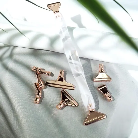 Adult Unisex Diamond Painting Pen Kits, 38PCS Rose Gold, 3 Pens, 8 Silver Metal Tips, 12 Glue Clay {3}