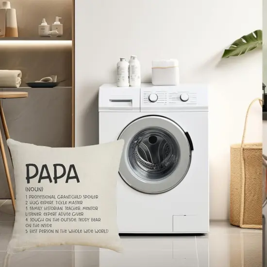 Papa Gifts from Daughter Inspiring Quotes Cotton Linen Throw Pillow Covers 18 x 18 Inches for Rustic Home Decor, Dad Gift {5}