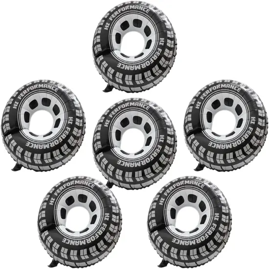 30 Inch Black Car Wheel Tire Party Balloons, Classic Large Racing Car Hot Wheels Mylar Foil Balloon For Men and Boys Racetrack Car {5}