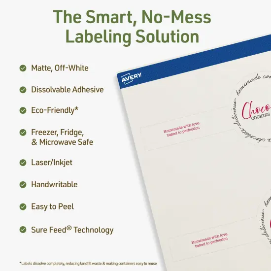 Avery Dissolvable Labels, 2-3/8" x 8" Wraparound {8}