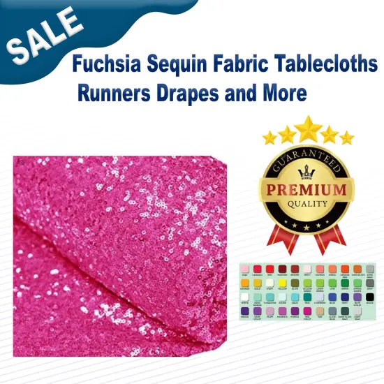 Fuchsia Sequin Fabric Tablecloths Runners Drapes and More {1}