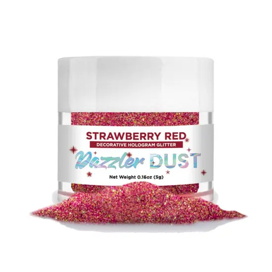 Bakell - Strawberry Red Dazzler Dust (5g, 1x Jar) Non-Toxic Decorating Glitter for Arts and Crafts {5}