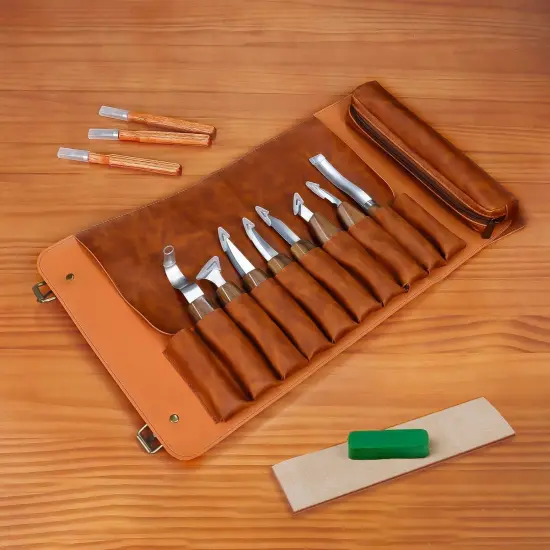 Wood Carving Kit Deluxe-Whittling Knife, Wood Carving Knife Set, Wood Whittling Kit for Beginners, Carving Knife Woodworking Wood Carving Tools Set with Large Leather Case {3}