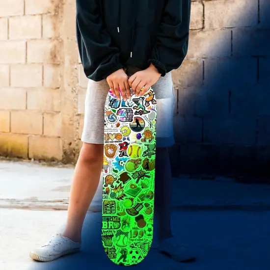 Glow in The Dark Cool Ball Mixed Sports Stickers for Water Bottle s, Waterproof Vinyl Soccer Basketball Volleyball Badminton Laptop Decals, Kids Teens Adults Skateboard Helmets Luggage Decor {3}