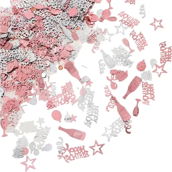 Happy Birthday Confetti Birthday Cake Confetti Metallic Foil Balloon Confetti Table Scatter Confetti Birthday Confetti for Table Balloon Cake Birthday Party Decoration Supplies {1}