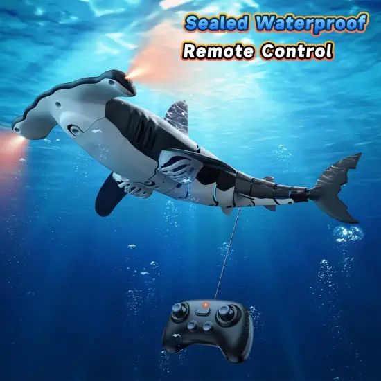 Summer Remote Control Shark Toys High Simulation, Party Fun Games for Pool & Bath (Gray) {4}