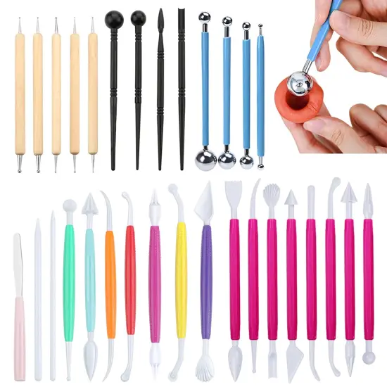 31pcs Fondant Cake Modeling Decorating Hand Sculpting Tools Kit for Cookie Cake Decorating, Sugarcraft Sculpture Pottery {1}