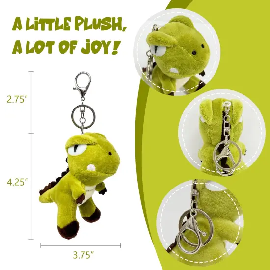 Wrapables Cute Plush Keychain Pendant Charm for Bag, Dinosaur {2}