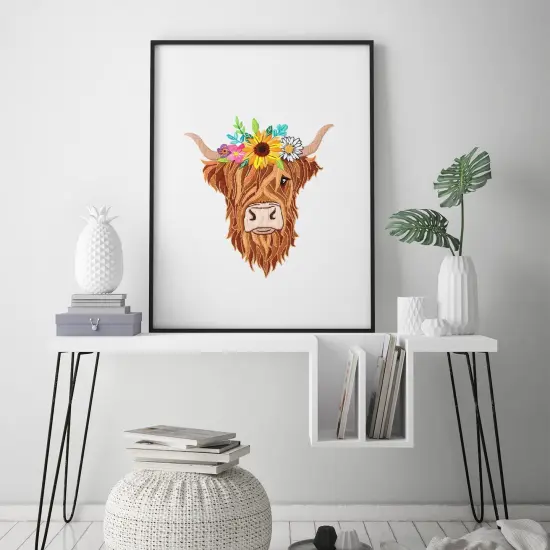 Animal Embroidery Kits for Beginners with Highland Cow Pattern,Adults Starter Cross Stitch Kit DIY Needlepoint {2}
