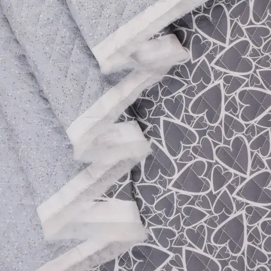 Mook Fabrics Double Faced Quilted Cotton Fabric [43 in. Wide] - By The Yard Hearts/Dots {4}
