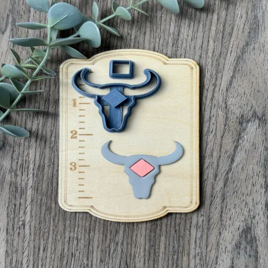 Bull Skull Diamond | Faux Turquoise | Country Western Clay Cutters {3}