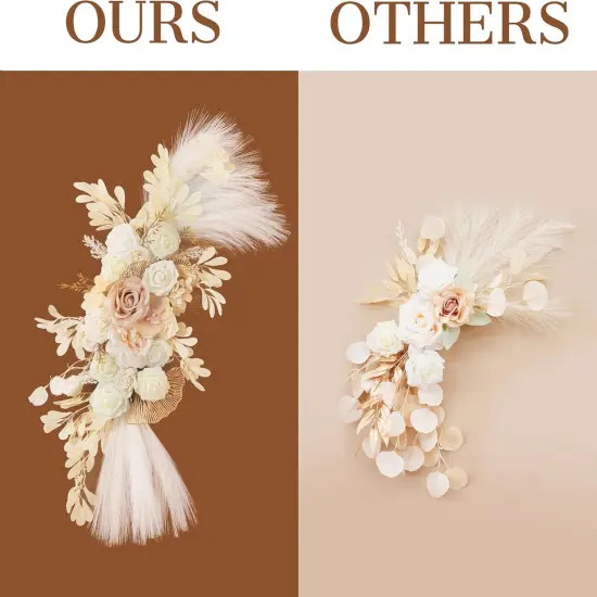 Welcome Sign Floral Swag Beige Arch Flowers {5}