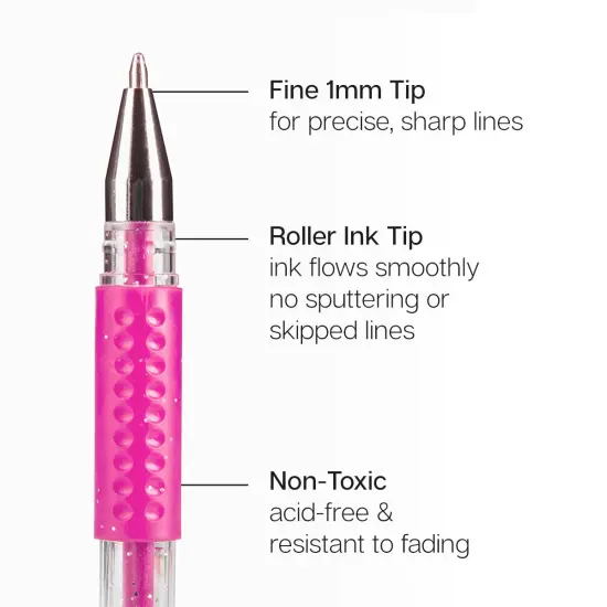 KINGART&reg; Gel Pens, Soft Grip, 24 Pink & Purple Tone Colors {2}