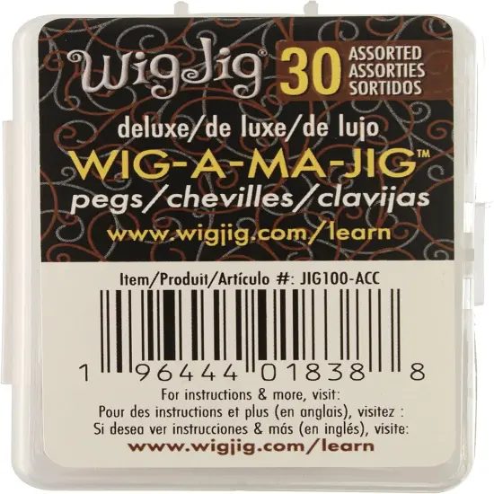 The Beadsmith Wig-Jig Peg Kit &ndash; 30pc Metal Pegs and Rounds in 2 Sizes Each w/Storage Case, Use w/Wig-A-Ma-Jig Deluxe {6}
