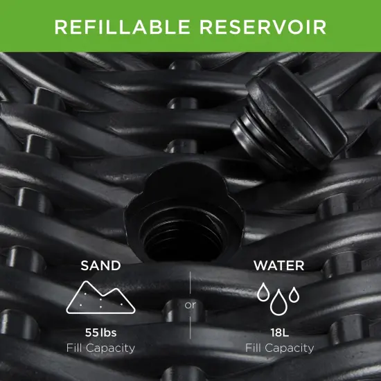 Best Choice Products Fillable Plastic Patio Umbrella Base Stand, Pole Holder w/ Adjustment Knob Black - Faux Wicker {5}