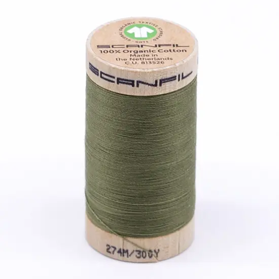300 Yards Organic Pima Cotton Thread Soft Sage 30wt {1}