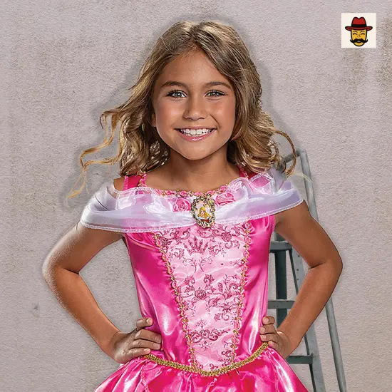 Aurora Classic Pink Costume Dress, Halloween Party Kids Outfit {2}