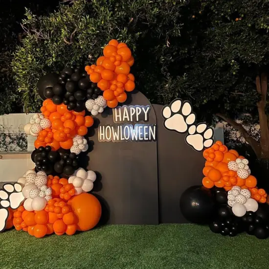Orange and Black Balloons Arch Kit(Orange Black White) {6}