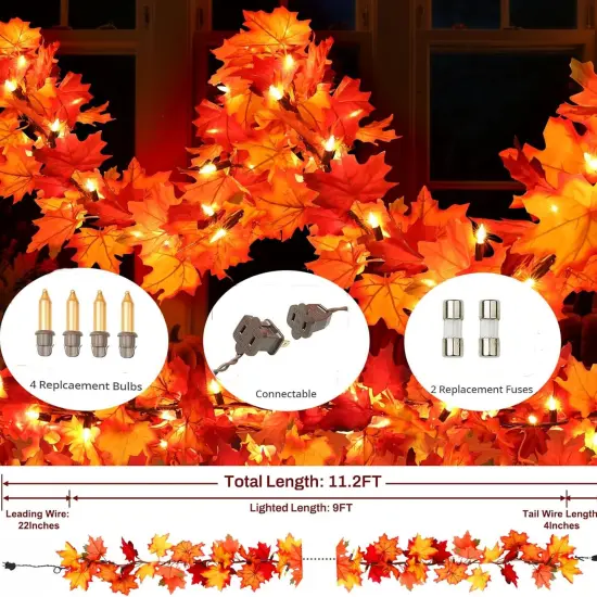 Fall Decorations Lighted Fall Garland {3}