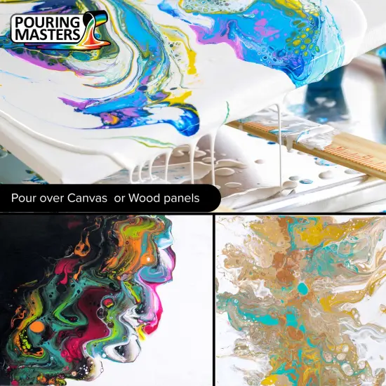 Pouring Masters Lake Blue Metallic Pearl Ready to Pour Acrylic Pouring Paint - Premium 32-Ounce Pre-Mixed Fluid Acrylic Paint - Fluid Art Supplies for Canvas, Wood, Paper, Tile & Rocks {4}