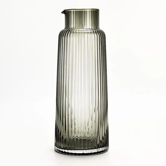 Ribbed Glass Pitcher By Kinor Decor Gold {2}