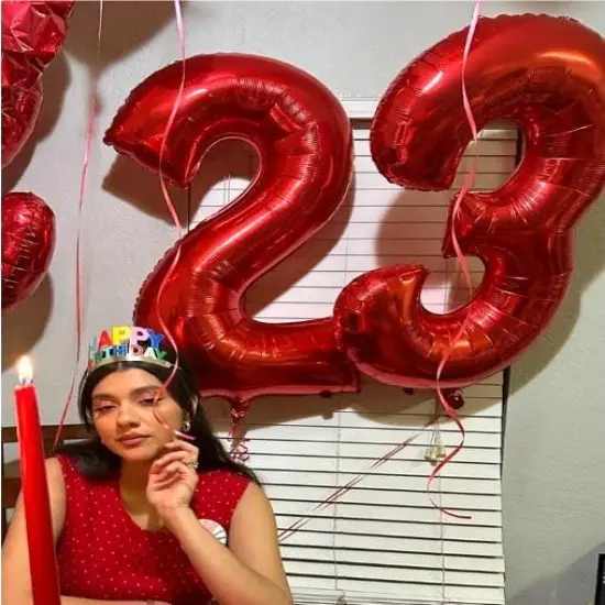 Number Balloon 40 Inch Red 3 Balloon, Mylar Foil Number 3 Balloon Red, Three 3rd 3 13 23 31 32 33 38 Birthday Party Graduations Anniversary Decorations {5}