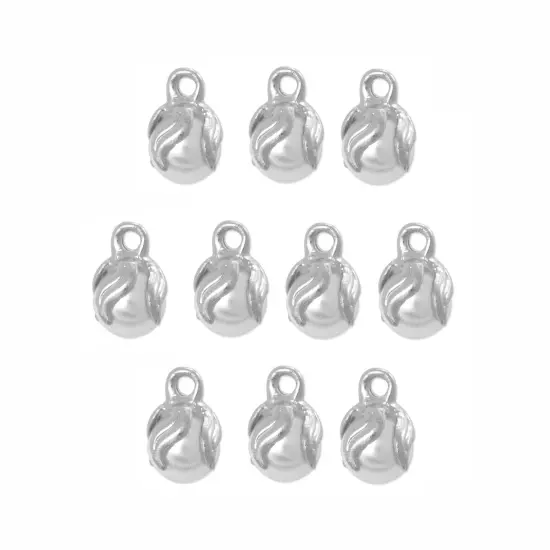 Bell Cap Jewelry Finding - 10mm Silver Color (10-Pcs) {2}