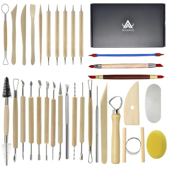 Pottery Sculpting Tools 32PCS Ceramic Clay Carving Tools Set for Beginners Expert Art Crafts Kid's After School Pottery Classes Club Children Students {2}