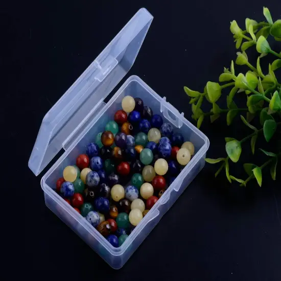 7 Chakra Natural Stone Beads Mixed 100pcs 10mm Round Genuine Real Stone Beading Loose Gemstone Amethyse Color DIY Smooth Beads for Bracelet Necklace Earrings Jewelry Making (7 Chakra Stone, 10mm) {5}