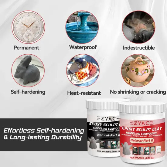 Epoxy Clay, Epoxy Sculpt Modeling Clay, Epoxy Sculpt Clay, 2 Part Modeling Compound (A & B) of Magic Sculpt Clay, Magic Sculpt Epoxy Clay for Sculpting, Modeling, Building and Repairing, Natural {6}