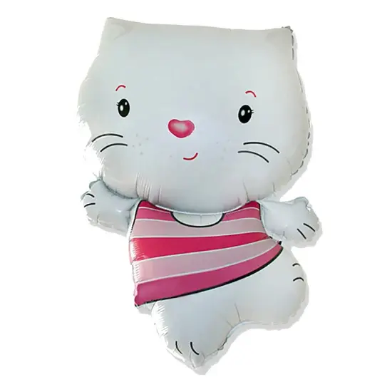 Little Cat White Foil Balloon Large Shape 31" {1}