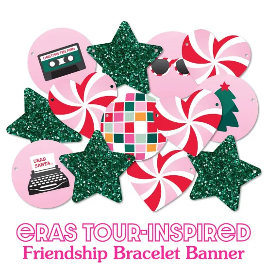 Big Dot of Happiness In My Merry Era Banner, Christmas Party Decorations, Xmas Holiday Backdrop, Large Holiday Friendship Bracelet Banner, 28 Pieces {3}