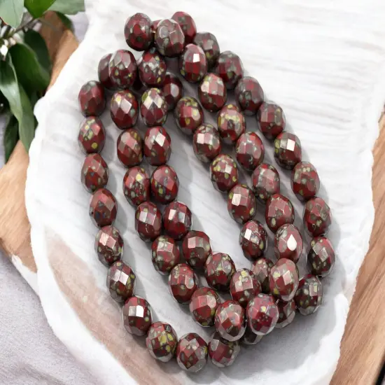 *20* 8mm Opaque Red Travertine Fire Polished Round Beads {2}