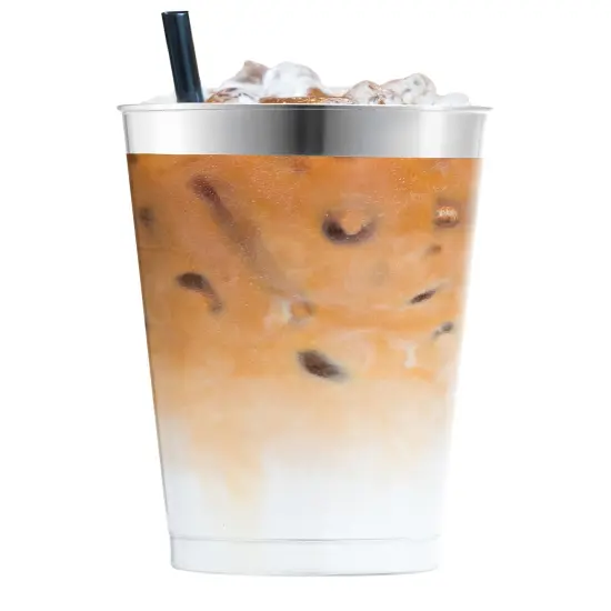 Clear with Metallic Silver Rim Round Tumblers - 10 oz. (336 Cups) {2}